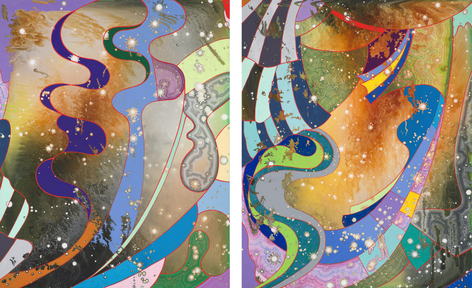 Duet, 2025 Acrylic on linen 30 x 48 inches