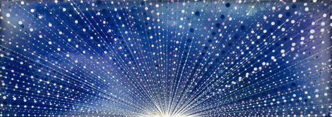 Barbara Takenaga Night Painting, I Falls, 2024 signed and dated on verso Acrylic on linen 16 1/2 x 47 inches