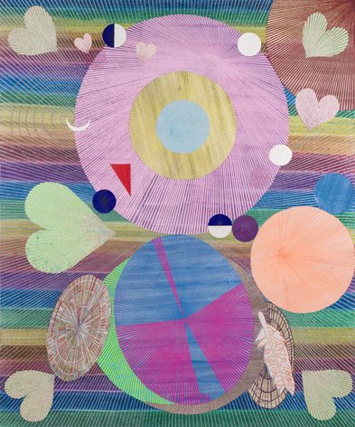 Owl (Prism), 2008 Acrylic and mixed media on mulberry paper on wood 72 x 60 inches
