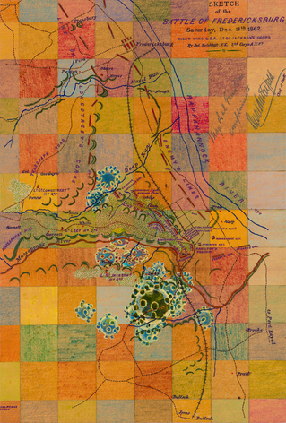 Uncivil Wars: Battle of Fredericksburg, 2020 Acrylic on canvas 56 x 38 inches