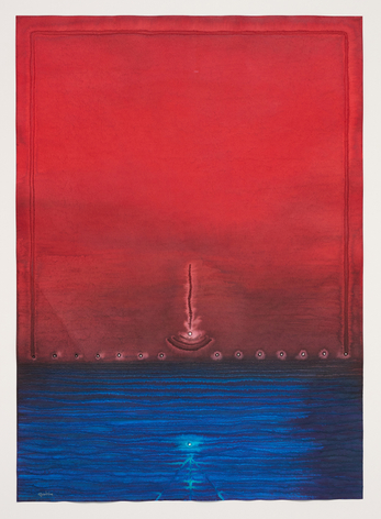 Vidya IV, 2009, ink and dye on paper, 55 x 39 inches/139.7 x 99.1 cm