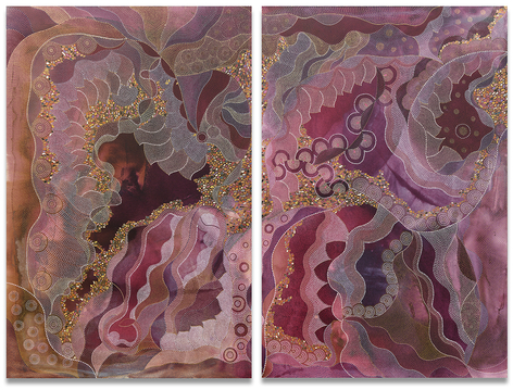 Heart, 2025, acrylic and ink on canvas, 72 x 96 inches/182.9 x 243.8 cm