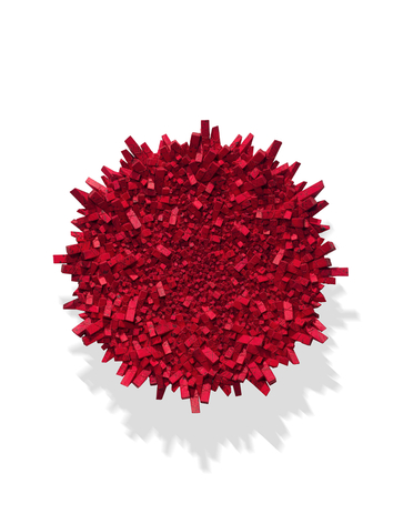 Chun Kwang Young, Aggregation 23 - MA048 (Star 8), 2023, mixed media with Korean mulberry paper, 33.5 x 33.5 inches/85 x 85 cm