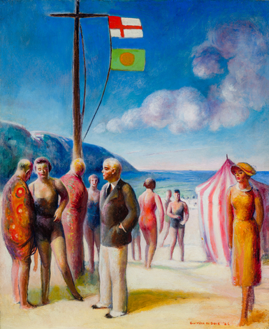 GUY P&Egrave;NE DU BOIS (1885&ndash;1958), "Beach at Deauville," 1926. Oil on canvas, 22 x 18 in. (detail).