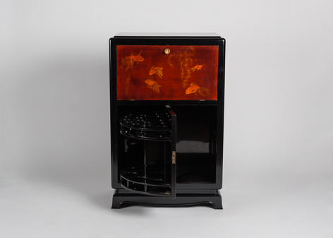 Early Art Deco Lacquered Bar Cabinet