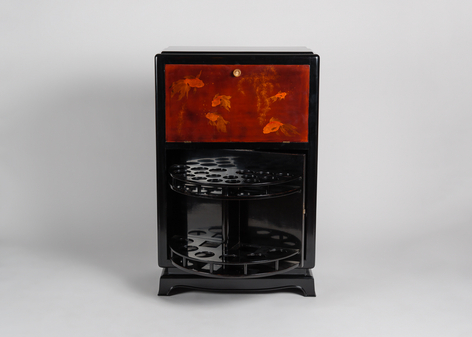 Early Art Deco Lacquered Bar Cabinet