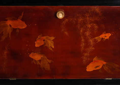 Early Art Deco Lacquered Bar Cabinet