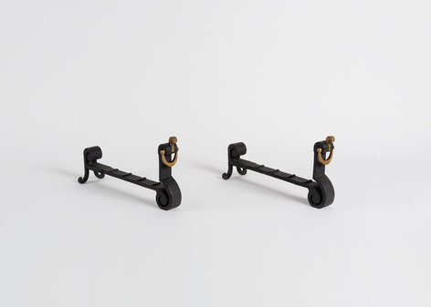 wrought iron andirons