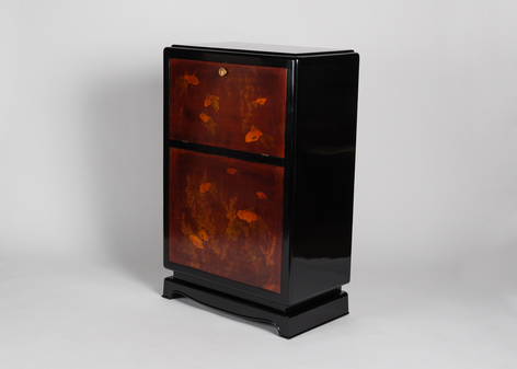 Early Art Deco Lacquered Bar Cabinet