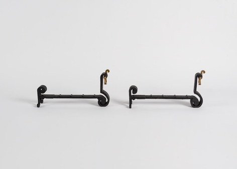 wrought iron andirons