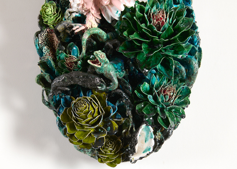 Etienne pottier ceramic wall mounted sculpture