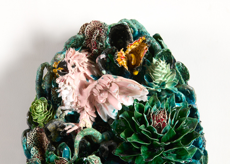 Etienne pottier ceramic wall mounted sculpture