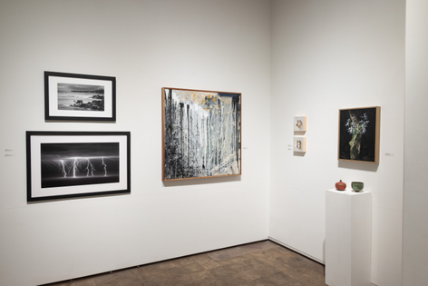 The Spring Salon, 2026 install shot with Paul Greene, Michael O'Guinn, Leslie Lewis Sigler, Beatrice Wood, James Haggerty, and Susan McDonnell