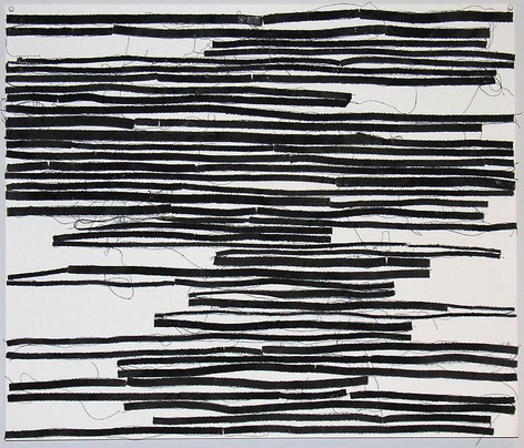 Luis Roldan, Suenos, 2007, Torn bed sheet on paper