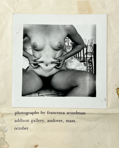 Francesca Woodman , Addison Gallery Invitation (Detail) 