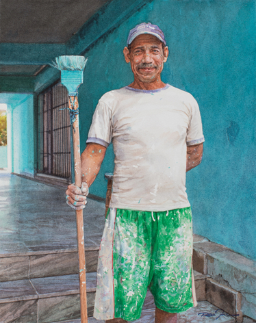 Rance Jones, Pintor, 2024, watercolor on paper, 12 1/4 x 9 3/4 inches