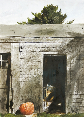 Andrew Wyeth, Maine Door, 1970 watercolor on paper 29 x 21 inches