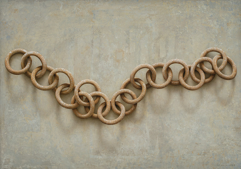 Amulet (SOLD), 2015, acrylic on panel, 36 1/4 x 45 inches