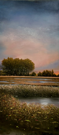 Sensitive Boundaries (SOLD), 2024, oil on canvas, 80 x 36 inches