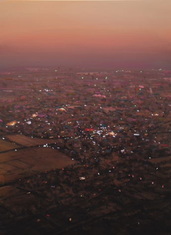 Tula Telfair, A Web of Signs, 2023, oil on clayboard, 24 x 18 inches