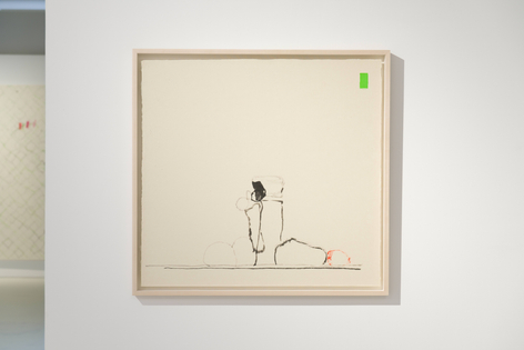 Bek Hyunjin, 빛나는 순간 Radiant Moment, 2023, Ink, oil stick, cloth tape on paper 71 x 76 cm, Courtesy of the artist, PKM Gallery, and Ilmin Museum of Art.