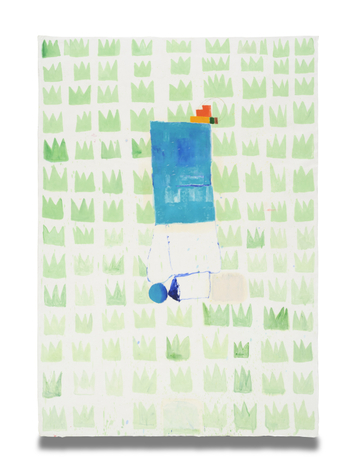 Bek Hyunjin, 멈춤 Stop, 2025., Oil and stick on paper, 213 x 150 cm.