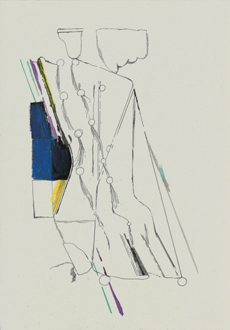 Bek Hyunjin, PW 0122025, 2025., Graphite and pigmented ink, Oil pastel, and watercolor on paper, 26 x 18 cm