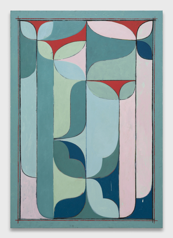 Kamrooz Aram, Arabesque Composition for Southern Light III, 2025, Oil, oil crayon and pencil on linen, 167.6 x 116.8 cm