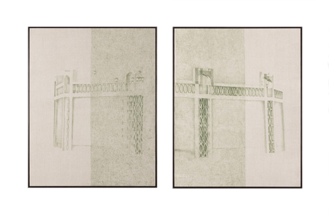 Asma Belhamar, I walked between two prayers #1, 2025, Acrylic on canvas