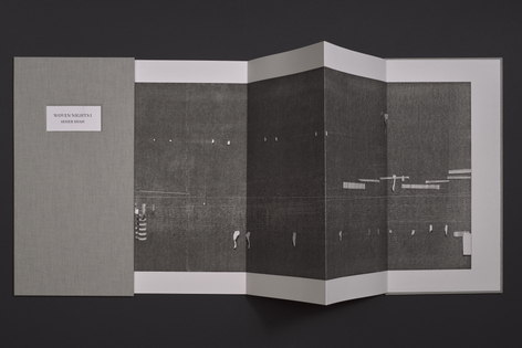 Seher Shah, Woven Nights (I), 2025, Monotype print handmade concertina book on Somerset white paper