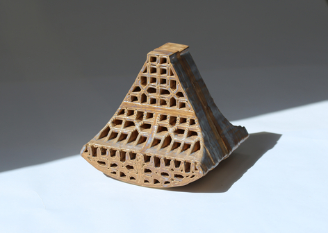 Asma Belhamar, The staircase paused and asked me where I was going (2), 2025, Ceramics, 21 x 21.5 x 21 cm