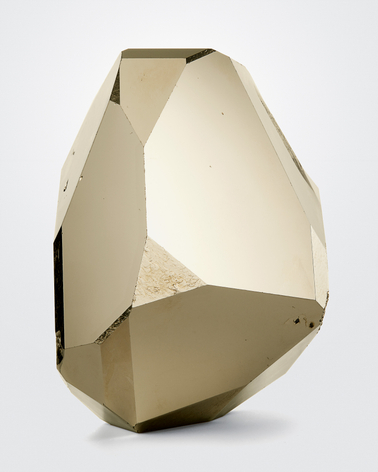 a fine mineral photograph of pyrite agaisnt a white background for wilensky exquisite minerals