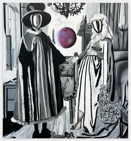 MARC BRESLIN, Welcome to the Party (Arnolfinis in Black and White), 2022