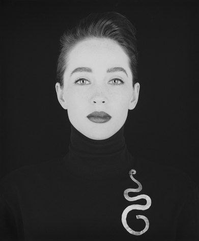 Black and white Mapplethorpe portrait of Joanne Russell