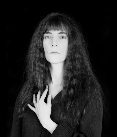Black and white Mapplethorpe portrait of Patti Smith