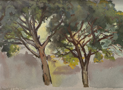 COLIN CAMPBELL COOPER (1856-1937), Two Green Trees, 