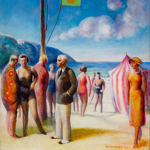 GUY PÈNE DU BOIS (1885–1958), "Beach at Deauville," 1926. Oil on canvas, 22 x 18 in. (detail).