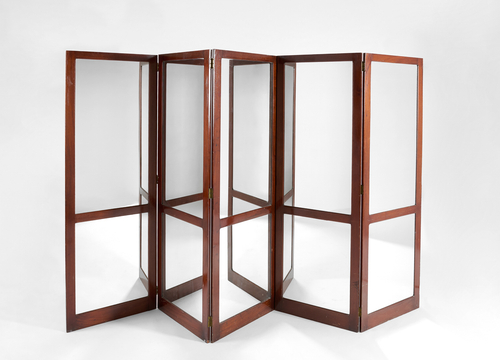 Five-Panel, Double-sided Mirrored Screens