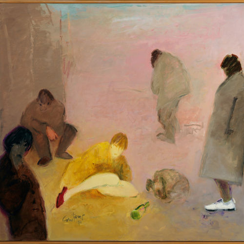 Constant  Junks / Junkies, 1994  Oil on linen  Image: 185 x 194 cm  Framed: 190 x 199 cm  Signed and dated "Constant '94" bottom left in green paint