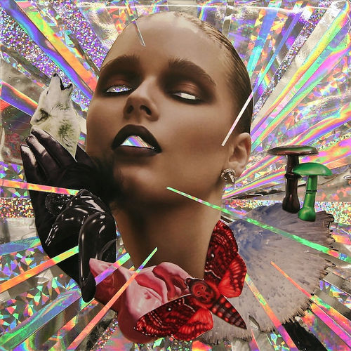Andréa Stanislav  Lady Macbeth, 2014  Holographic film, dichroic film, polymer, archival digital prints on board.  25.4 x 25.4 x 7.6 cm 10 x 10 x 3 in.
