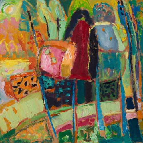 Leonie Gibbs  Golden Harvest, 2017  oil on board  56cm x 64cm  22 x 25 in