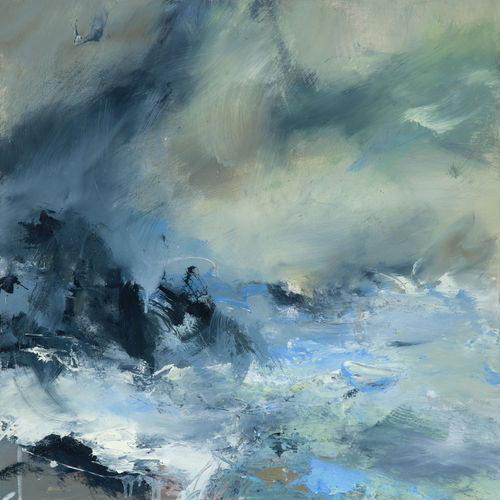 Janette Kerr  Out on the Edge  oil on board  58cm x 58cm