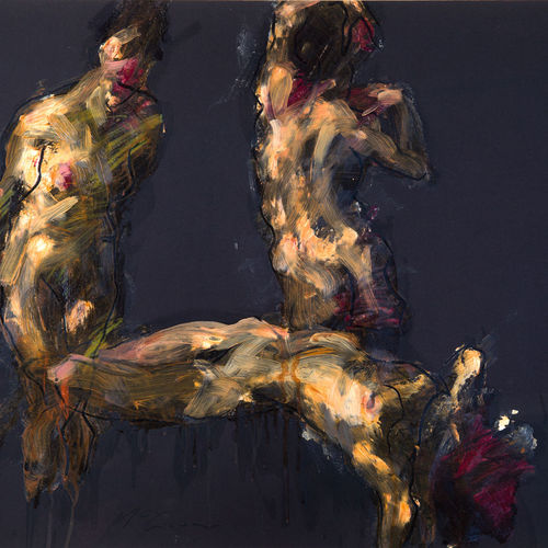 Alan McGowan  Topaz on Black  oil and pastel on card  59cm x 84cm