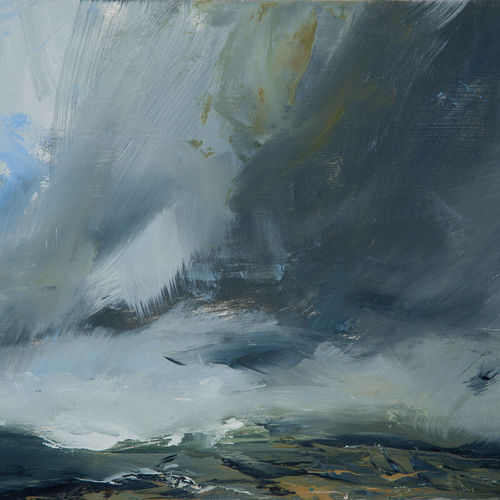 Janette Kerr  Studio View - Brindister  oil on board  30cm x 40cm