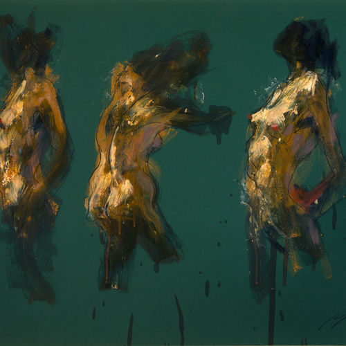 Alan McGowan  Johanna x 3  oil and pastel on paper  59cm x 84cm