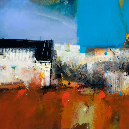 Robert McAulay  Deserted Yard  acrylic on gesso panel  69cm x 95cm