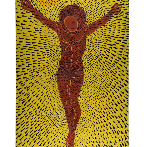 Selma Gürbüz  Çivili Isa - Jesus With Nails, 2010  Oil on canvas  200 x 115 cm 78 3/4 x 45 1/4 in