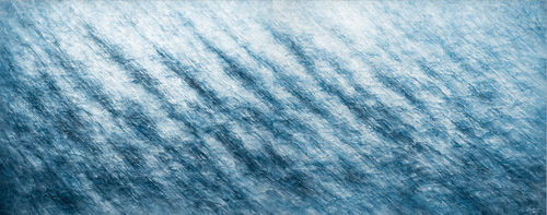 Liu Guofu 劉國夫 Cold Mountain No. 10《冷山 - 10》, 2021 Oil on canvas 布上油彩 150 x 380cm, diptych (150 x 190cm each)