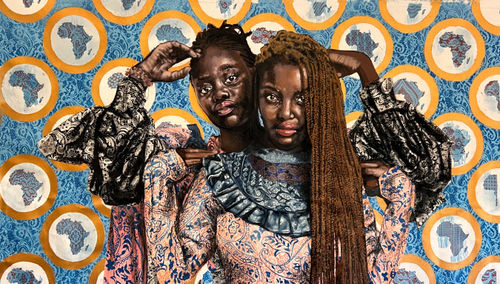 Bambo Sibiya Africa, 2024 Mixed Media on Canvas 47.24 inches x 78.74 inches