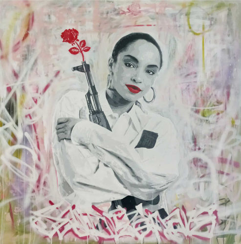 Ludumo Maqabuka Soldier of Love, 2022 Mixed media on canvas 140 x 140 x 3 cm